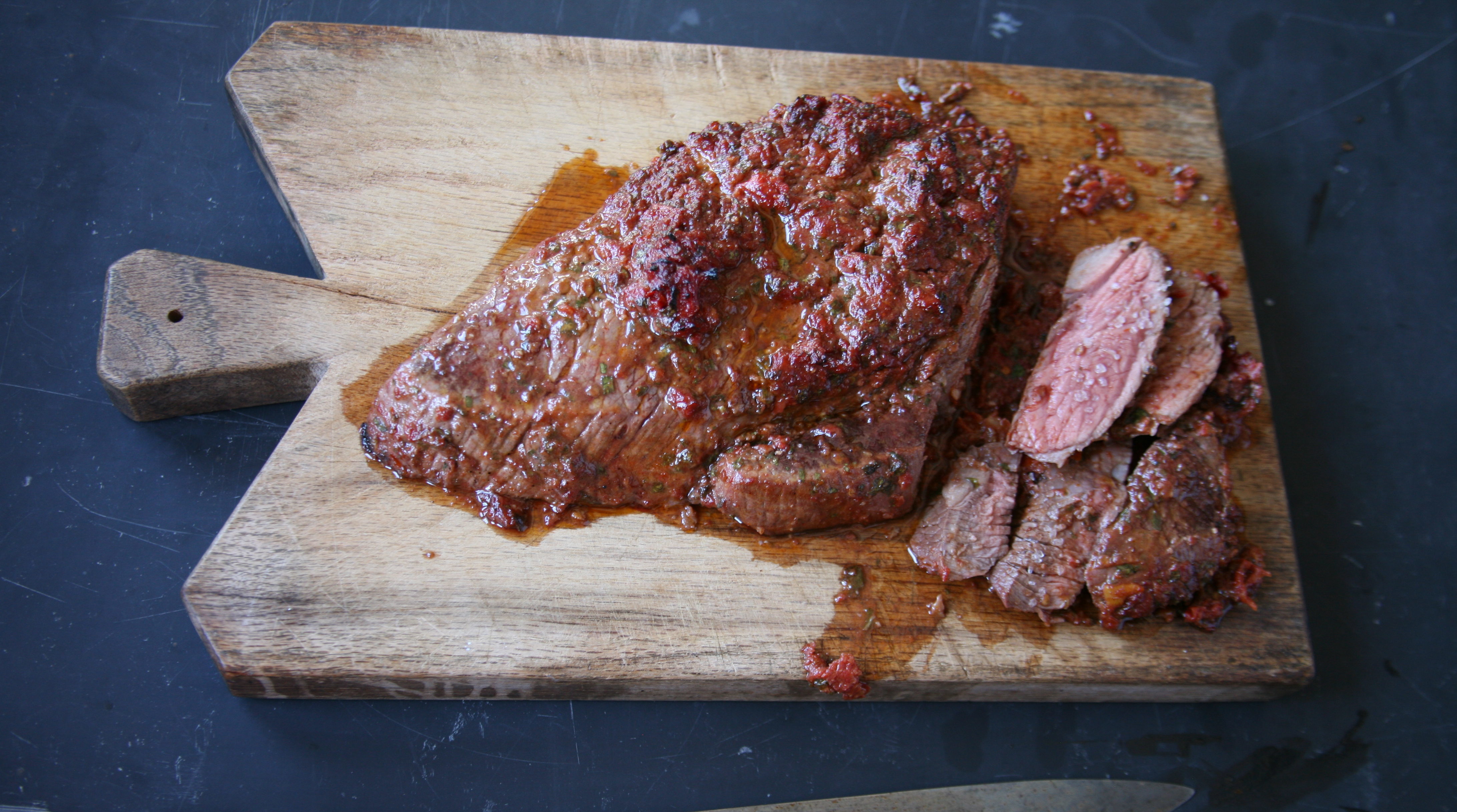 London Broil Steak with Sundried Tomatoes Marinade Lidia