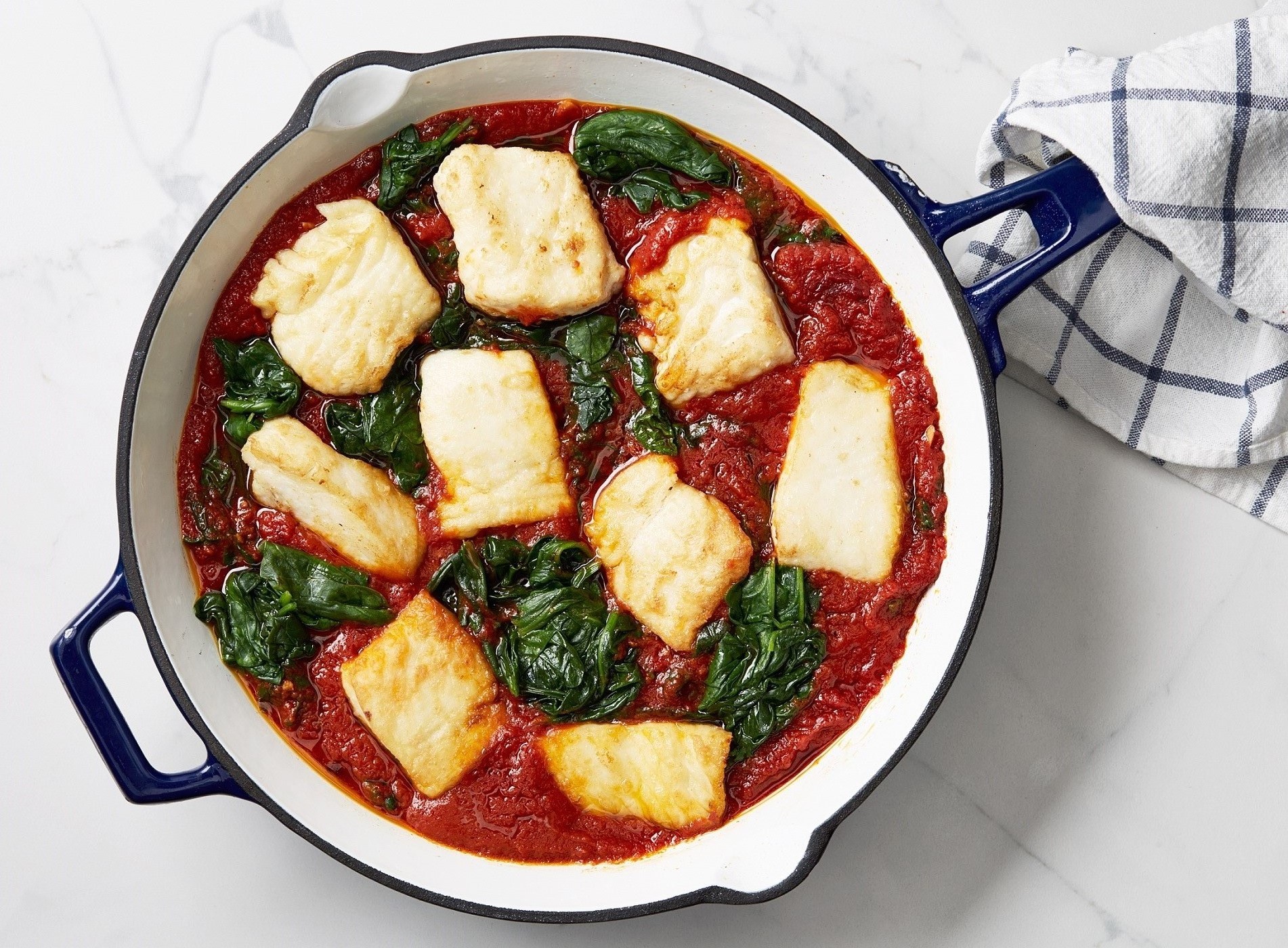 Halibut with Tomato and Spinach Lidia
