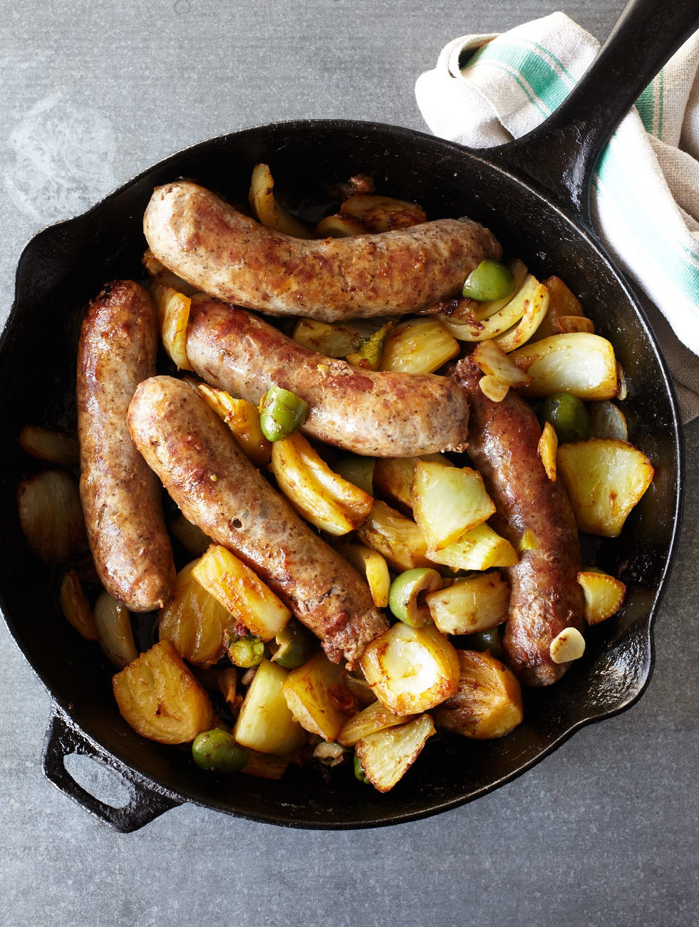Sausages with Fennel and Olives Lidia