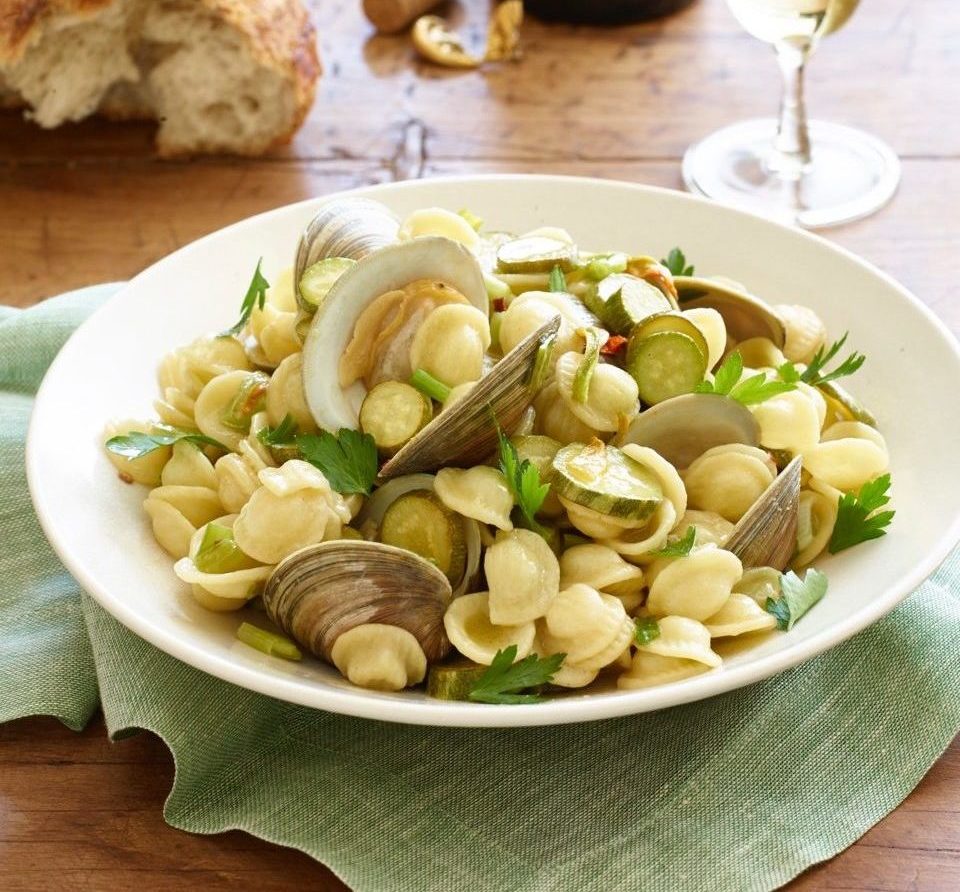 Orecchiette with Clams and Zucchini Lidia