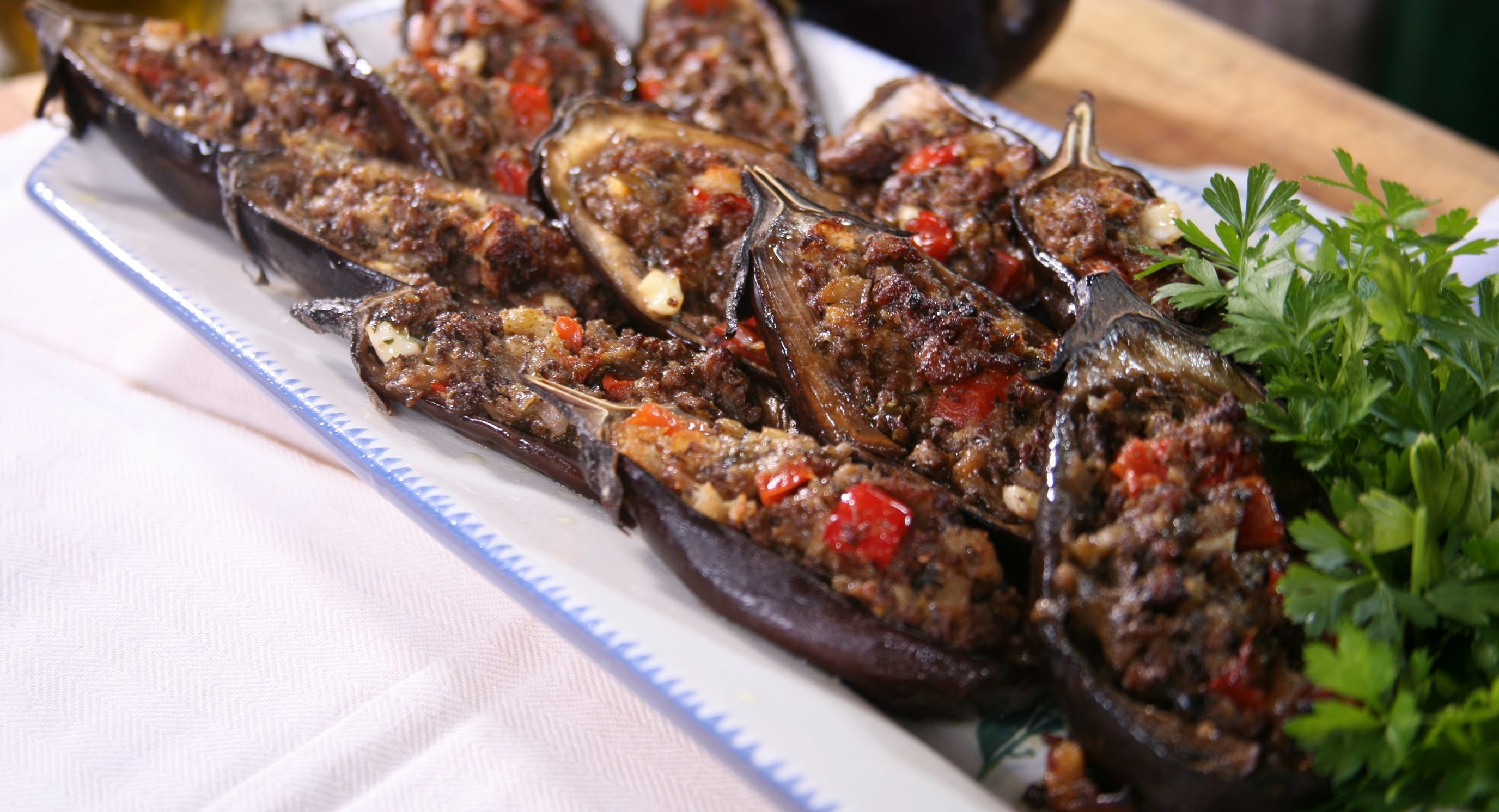 Meat- Stuffed Eggplant - Lidia