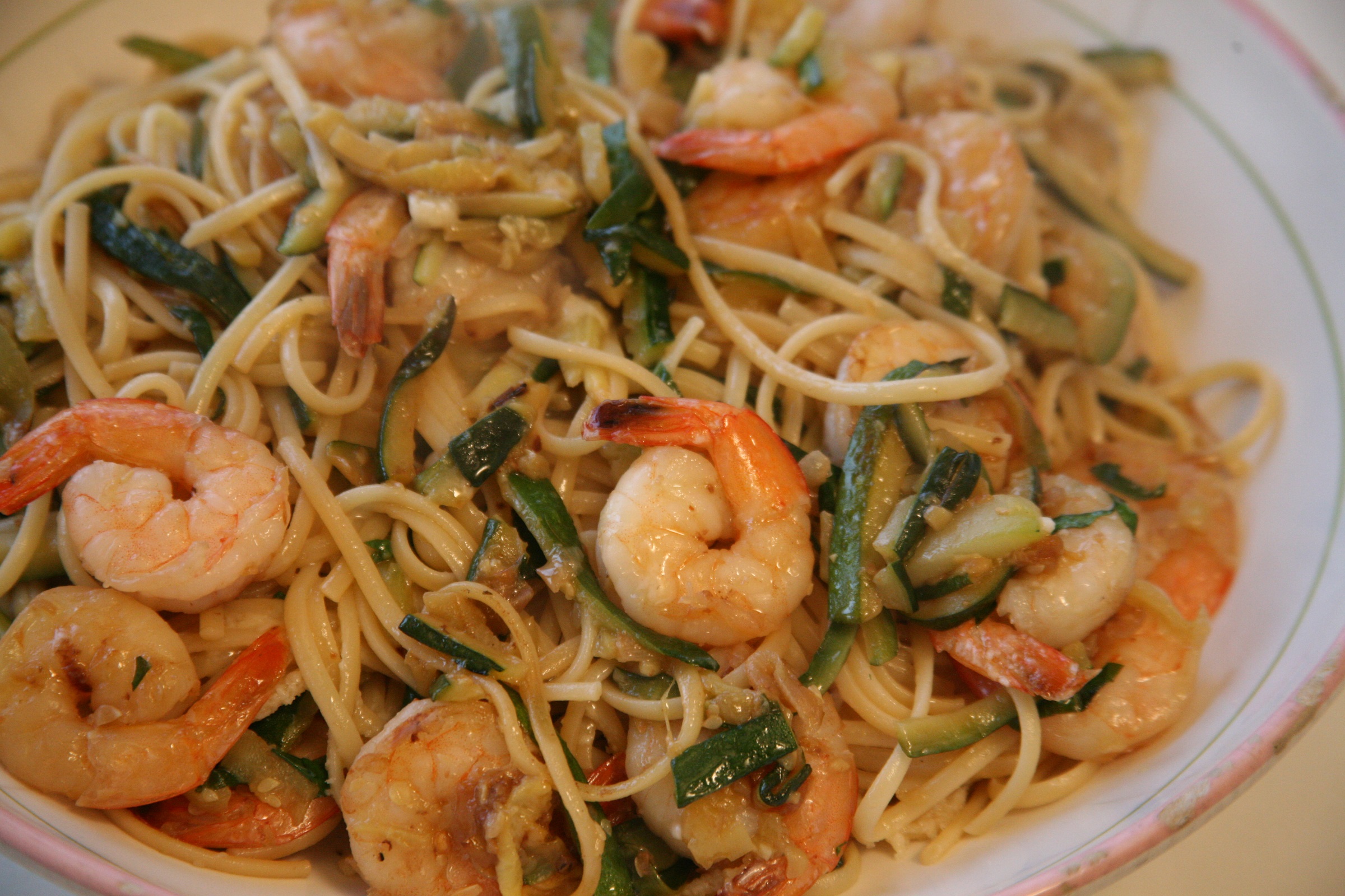 Linguine with Shrimp and Zucchini Lidia