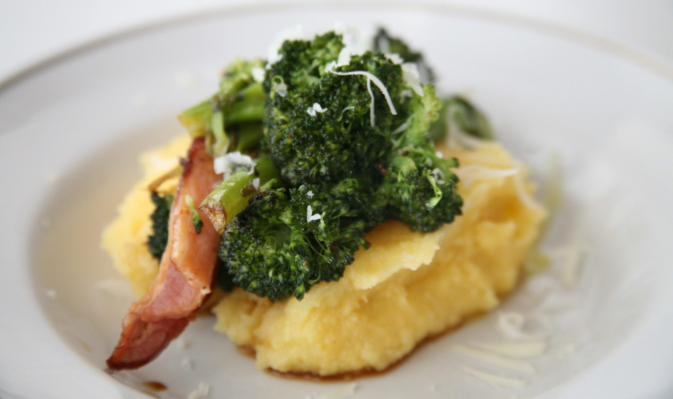 Polenta with Broccoli and Bacon Lidia