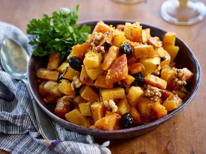 Roasted Butternut Squash With Olives And Walnuts Lidia