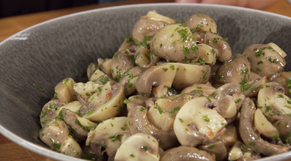 Marinated Mushrooms with Rosemary, Orange & Garlic Lidia