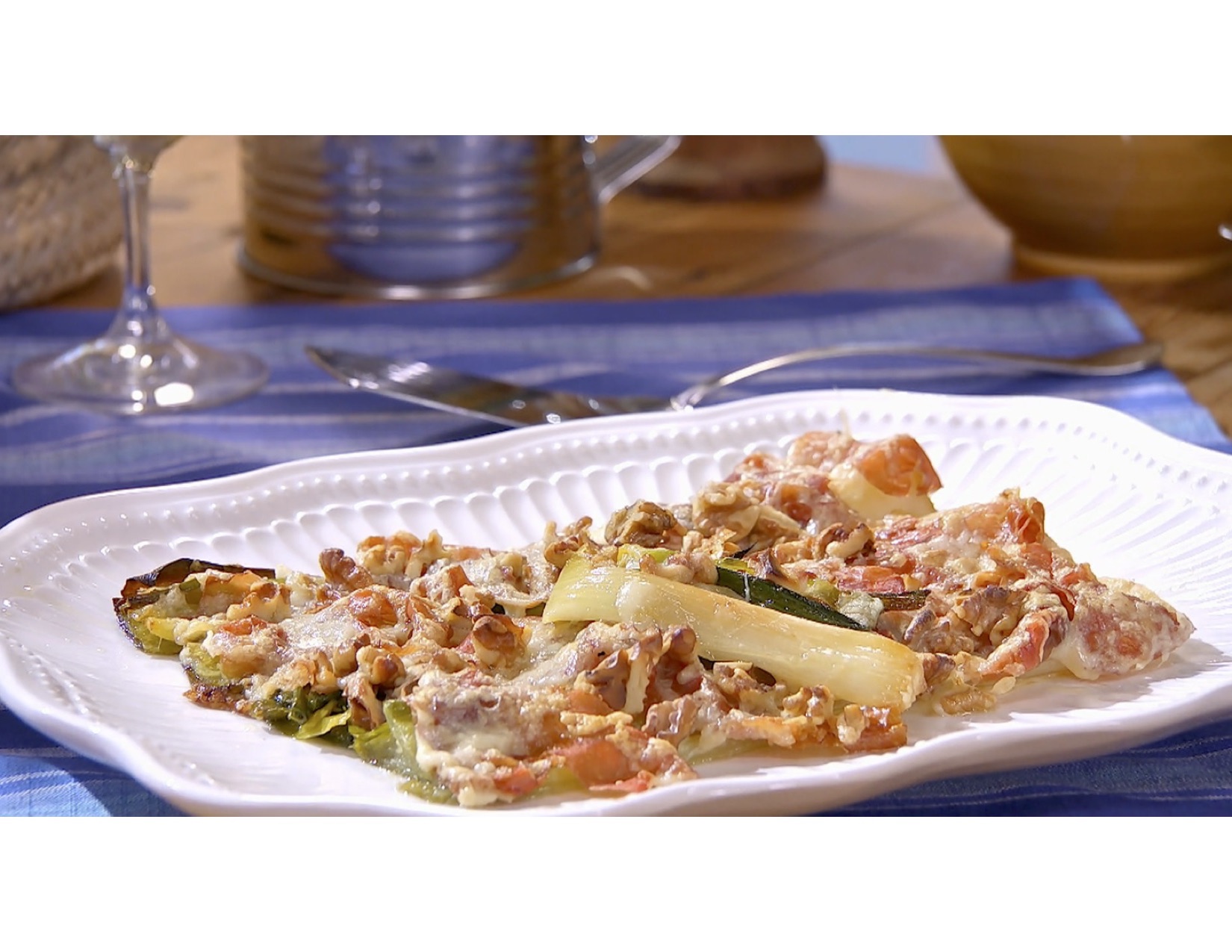 LEEK AND PROSCIUTTO GRATIN Lidia