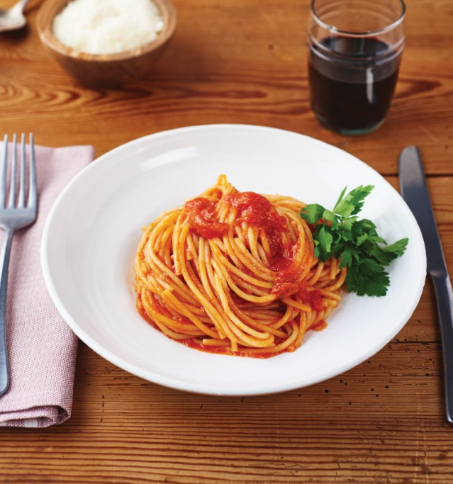 Spaghetti with Quick GarlicTomato Sauce Lidia