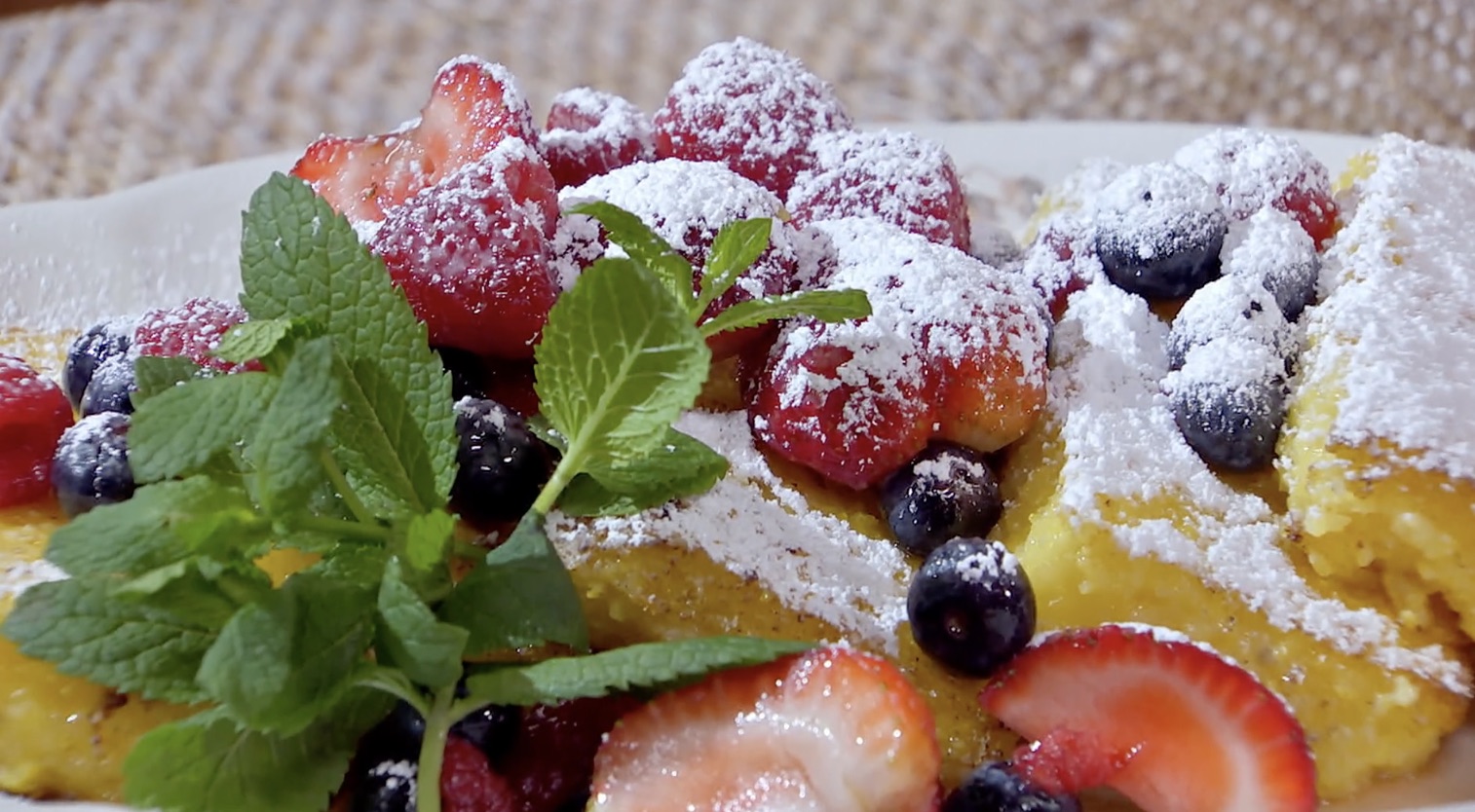 Polenta with Honey and Strawberries Lidia